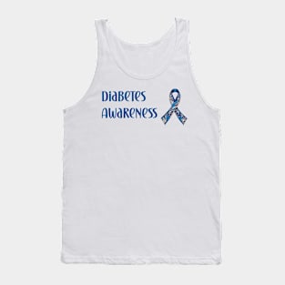 Diabetes awareness pretty blue ribbon Tank Top